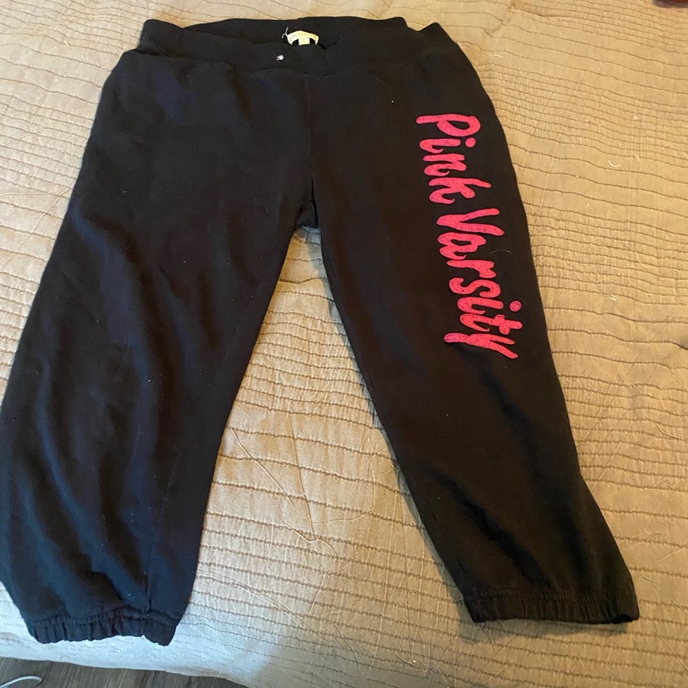 Varsity Black and Pink Capri Pants
